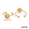 Soporte de anillo pulido de color acero inoxidable que retiene el color DIY Anillo Pinto anillo anillo cara del anillo horno oro incrustado perla soporte de anillo de apertura accesorios
