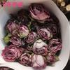 Rosa de flor seca de Yunnan rosa de cabeza múltiple rosa burbuja ramo de flor seca muebles de sala de estar accesorios de fotografía multicolor flores reales al por mayor