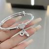 Pulsera Ruyi de Bambú para Pie Plata 9999 Plata Esterlina Pulsera de Bambú para Mujer Informe Paz Pulsera de Plata Campana Nicho Pulsera Padre-Hijo Regalo