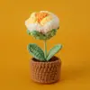 14 de Fevereiro Dia dos Namorados presente tecido à mão rosa plantas em vaso de lã rosa gradiente pequenos ornamentos de planta em vaso