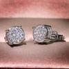 Pendientes Redondos de Circonita Transfronterizos Europeos y Americanos para Mujer, Pendientes Completos de Diamante de Diseño de Nicho de Lujo Ligero de Deseo Venta al por Mayor de Joyería