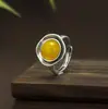 Anillo Facial de Huevo de Cera de Imitación para Mujer, Lujo Accesible Estilo Retro, Anillo de Dedo Índice de Huevo Escalfado Estilo Antiguo, Diseño de Nicho, Accesorios de Estilo Nacional