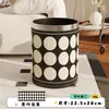 Cubo de basura redondo de cuero francés para el hogar, lujo ligero, alta gama, tamaño grande, sala de estar, cocina, retro, papelera de alto valor