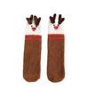 Calcetines de terciopelo de coral para mujer, sin pelusa, calcetines de Navidad bordados de alce, calcetines para el suelo, calcetines para dormir, calcetines gruesos y cálidos para padres e hijos