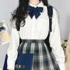 Camisa Jk Manga Corta Estudiante Femenina Blanca Estilo Japonés Original Estilo Preppy Primavera y Otoño Camisa Básica Blanca
