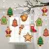 Colgantes decorativos para fiesta de Navidad transfronteriza, adornos de árbol de Navidad de hombre de jengibre copo de nieve de invierno, decoraciones colgantes para techo