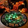 Alfombra decorativa redonda temática de Halloween para uso doméstico, adecuada para salas de estar, a prueba de polvo y resistente a las manchas, se puede usar como alfombra de sofá o mesa de café, y como una alfombrilla de piso fresca y cómoda para dormitorios
