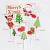 Cartão de decoração de bolo de Natal plug-in Cartão Enfeites de Natal Assando Papai Noel Alce Tema de Natal transfronteiriço