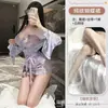 Pijama Sexy Lianxin com Estampa de Borboleta, Camisola Sedutora Transparente Estilo Kimono com Abertura Frontal, Revelando o Peito Puro Desejo, Conjunto Sem Tirar