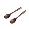 Cuchara de Madera de Nogal Negro Norteamericano Retro de Lujo Ligero Cuchara de Comedor para el Hogar Cuchara de Madera con Mango Triangular Creativo Cuchara para Postre Cuchara para Remover Cuchara Larga