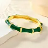 Pulsera de Lujo Ligero con Goteo de Aceite en Forma de Bambú, Esquema de Color Vintage Negro y Dorado, Accesorio Popular de Exportación de Amazon, en Stock