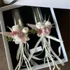 Copa de vino copa de brindis diy boda un par de copas paquete de materiales flor preservada boda creativa compromiso regalo de boda