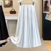 Ropa para mujer de talla grande, nueva colección principios de otoño 2026: Falda midi elegante, fluida y estilizada de estilo francés con un dobladillo ancho