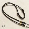 Cordão de Pingente Tecido à Mão Estilo Xizang com Blocos de Cor, Contas Dzi e Âmbar para Pendurar