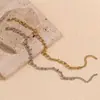Moda Europea y Americana Nicho Diseño Simple Accesorios Personales para el Pie Cadena Hecha a Mano con Baño de Oro de 14K Acero Inoxidable Tobillera de Cadena