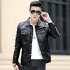 WSH830A Nueva Chaqueta de Cuero para Hombre con Forro de Felpa, Moderna y Versátil, Estilo Coreano, Casual, Elegante para Otoño e Invierno