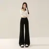 Jeans de campana negros de tiro alto elásticos en cuatro direcciones para mujer, ajuste holgado, adelgazantes, cubren la cadera, modernos y versátiles, talla juvenil naranja