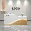 Mostrador de caja registradora pequeño mate para salón de belleza mesa de bar comercial simple moderna recepción de recepción de empresa