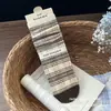 Combinação de padrão floral retrô Songmu, detalhe de renda e laço estilo coreano, meias de algodão na altura da panturrilha, meias de bolinhas doces e versáteis para mulheres