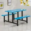Mesa de Comedor Combinada de Acero Inoxidable Escuela Construcción de una Sola Pieza Sitio de Construcción Cantina de Supermercado Mesa y Sillas de Cantina Mesa y Sillas Acero Inoxidable Personal