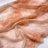Tela de Algodón Tens Estampada de Seda Lino Naranja Cálido Tie-Dye para Vestido Falda de Gasa