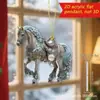 Pendente Decorativo de Árvore de Natal Cavalo Dourado Lindo Galopante Transfronteiriço Acrílico Presente de Feriado Chaveiro de Mochila