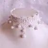 Menina Doce Menina Renda Princesa Lolita Colar de Pérolas Corrente de Pescoço Gargantilha de Pérola Corrente da Clavícula
