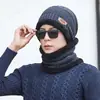 Chapéu de inverno de lã tricotada, espesso e quente, para homens e mulheres, estilo coreano, com forro de fleece, à prova de frio, para ciclismo no outono e inverno