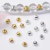 Cuentas de Linterna Plateadas de Cobre Puro que Conservan el Color, Cuentas Pequeñas de Plata, Cuentas Redondas, Pulsera, Collar, Cuentas Espaciadoras, Accesorios para Joyería de Cuentas Hecha a Mano DIY