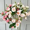 Rosas artificiales de múltiples cabezas para bodas, arreglos de escenas con flores artificiales, decoración del hogar, adornos de flores artificiales, flores artificiales de comercio exterior