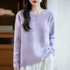 [Ropa lista para usar de primera línea] Suéter de punto 100% lana transfronterizo, amigable con la piel, jersey hueco, suéter de punto cálido de manga larga para mujer