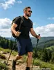Calça de Sete Pontos Masculina de Seda de Gelo Secagem Rápida Verão Fina Solta Reta Esportiva Meia-Calça Montanhismo ao Ar Livre Bolsos com Zíper