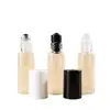 Frasco de vidro transparente para óleo essencial, frasco roll-on 3ml 5ml, frasco dispensador de perfume e óleo essencial portátil, selado, vazio