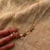 Collar Turquesa Retro Bohemio, Cadena para Clavícula de Flor de Malla Tejida a Mano, Collar en Capas de Alta Gama, Accesorios para Mujer