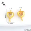 Colgante de Paz y Alegría con Pedrería de Color Duradero Accesorios para Hacer Pulseras Colgante de Corazón Dorado de Cuatro Hojas