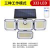 Fabricante de Iluminação Luz de Parede Solar Ultra Brilhante com Quatro Cabeças Giratórias, Luminária de Rua à Prova d'Água, Sensor de Corpo Humano, Luz para Estrada e Jardim, Exterior