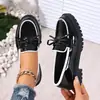 Comercio Exterior Transfronterizo Zapatos Mocasines de Mujer Talla Grande Primavera, Verano y Otoño Nuevos Zapatos Mary Jane con Lazo de Charol Zapatos Casuales