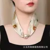 Novo Lenço de Seda Magnético Elegante e Estiloso Estilo Nacional Primavera, Verão e Outono Lenço Decorativo Fino Lenço de Pescoço Sedoso e Confortável