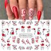 Nuevas pegatinas de uñas transfronterizas serie Día de San Valentín lindo oso amor pequeño contacto calcomanías de uñas con marca de agua al por mayor