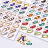 Fundo Dourado 5*15mm Oval Longo Vidro Garra Diamante Ponta Fundo Strass DIY Roupa Sapato Bolsa Decorativa Adesivo Nail Art Diamante Material