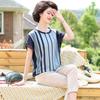 Traje Estiloso de Verão da Mamãe 2026 Novo Modelo para Mulheres de Meia-Idade e Idosas, Conjunto de Duas Peças de Primavera, Blusa Camiseta de Manga Curta para Idosos