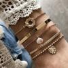 Europa y Estados Unidos pulsera de cadena simple nueva transfronteriza moda pulsera combinada joyería hueca combinación viento apilado venta al por mayor