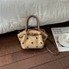 Bolsa feminina de camurça 2026 nova verão vintage Maillard bolinhas cesta bolsa de mão bolsa de ombro transversal