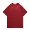 Camiseta de algodão de gramatura pesada, estilo japonês, de fibra longa, manga curta, unissex, corte solto, para o verão, cor sólida, manga meia-manga, base branca