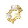 Transmisión en vivo del nuevo anillo de plata pura S925 para mujer, con incrustaciones de circonita cúbica con forma de flor, anillo cerrado de moda para mujer, venta al por mayor