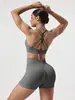 Conjunto de Roupas de Yoga Transfronteiriças para Mulheres Verão Esportes ao Ar Livre Secagem Rápida Shorts de Yoga Ciclismo Fitness Colete Top Roupas Fitness