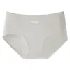 Roupa íntima feminina invisível, sem costura, 100% algodão, cintura média, antibacteriana 10A, com reforço estendido, algodão grau A, disponível em tamanhos grandes, atacado