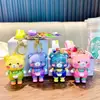 Llavero de oso electrochapado UV, muñeco de goma suave de dibujos animados, colgante para bolso, figura para máquina de garras de peluches, pequeño regalo