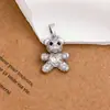 Collar Colgante de Oso con Baño de Cobre Oro de 18K Totalmente Circón Diseño Único Accesorio Versátil para Mujer Más Vendido Transfronterizo