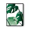 Pôster Escandinavo Folhas de Plantas Verdes Pintura em Tela Arte de Parede Impressão Moderna Sala de Estar Casa Decoração Quarto Núcleo de Pintura